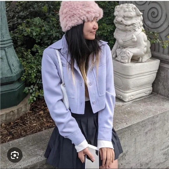 Aritzia Wilfred little cropped jacket in lavender size M. Worn once. - Picture 2 of 2